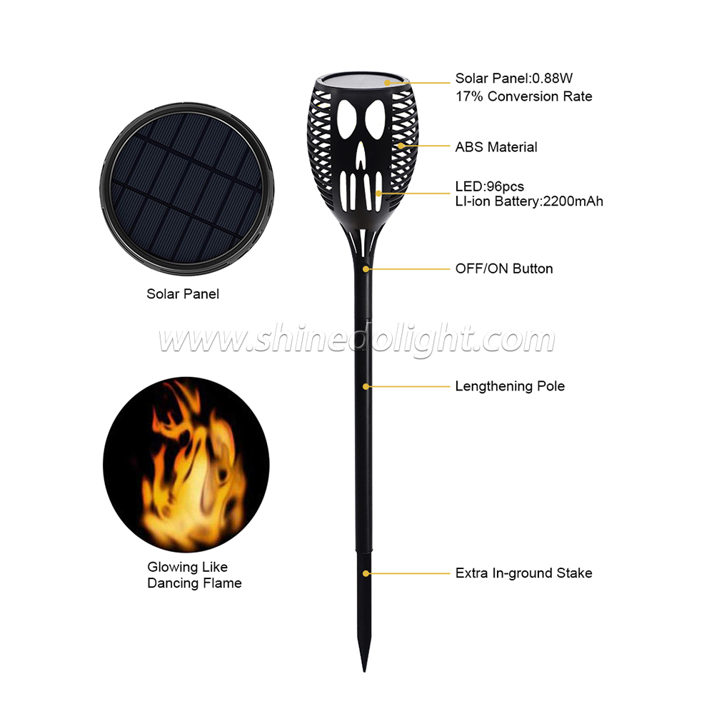 Outdoor Lighting Halloween Ghost Face Solar Flame Torch LED Lamp Lawn Light 