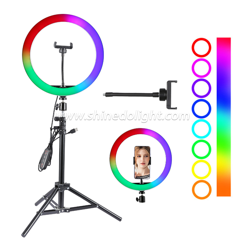 10 Inch RGB LED Ring Light Selfie Ring Lamp For YouTube Live Photography