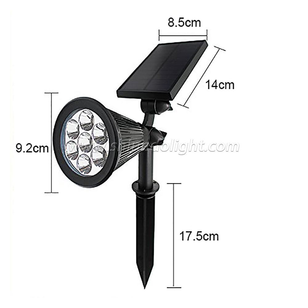 Solar Powered Adjustable Spotlight For Garden 