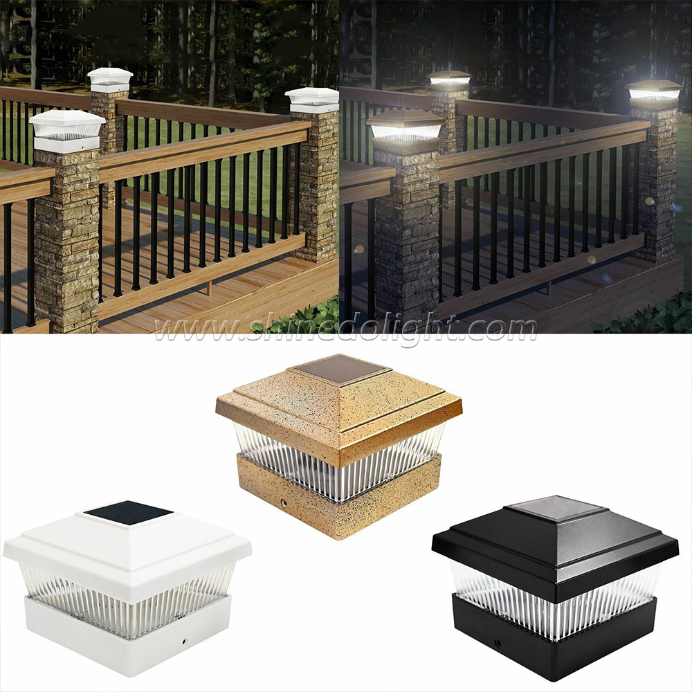 Solar Powered Outdoor Garden Bright Solar Deck Patio Fence Post Light