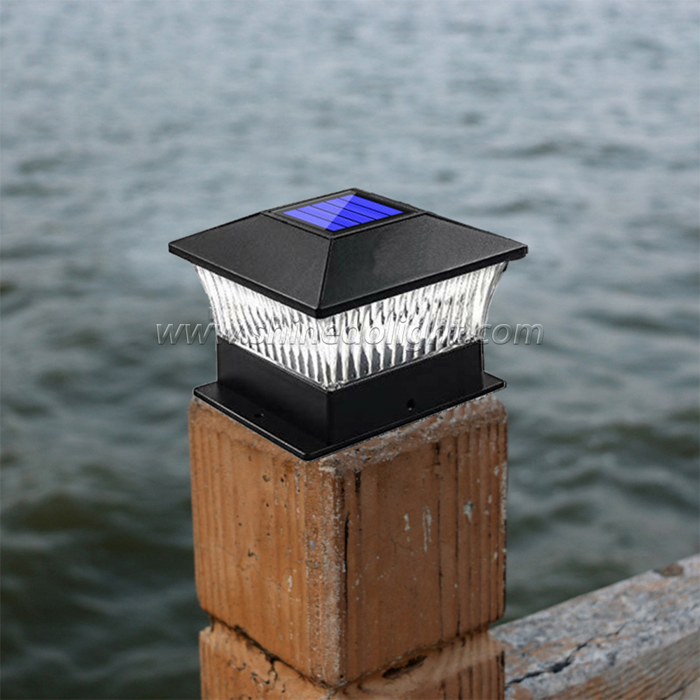 Solar Powered LED Emergency Lights Waterproof Garden Square Post Light