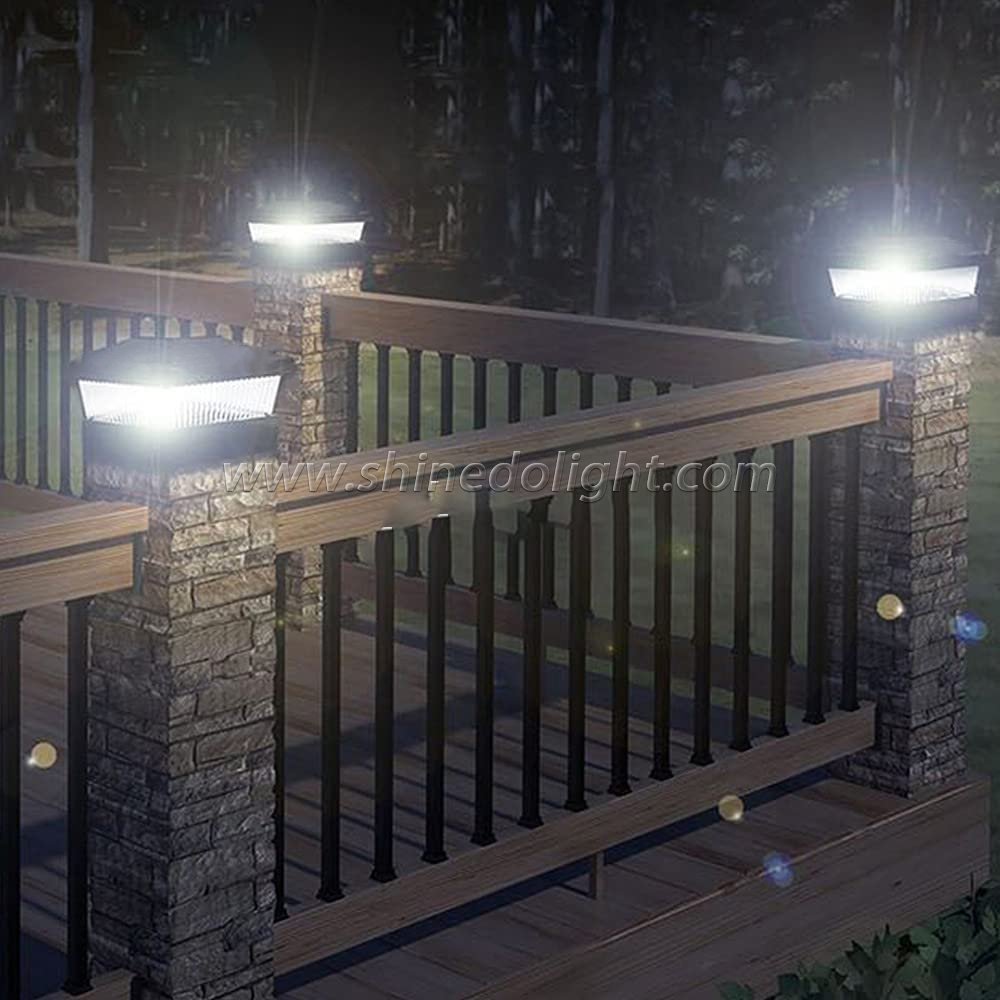 Solar Powered LED Emergency Lights Waterproof Garden Square Post Light