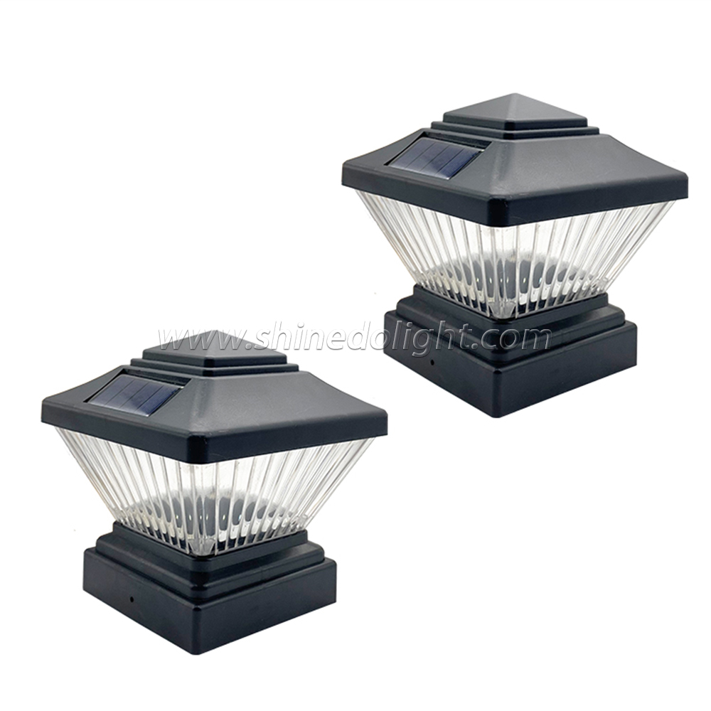 Outdoor Garden Yard LED Solar Post Light Square Fence Lamp