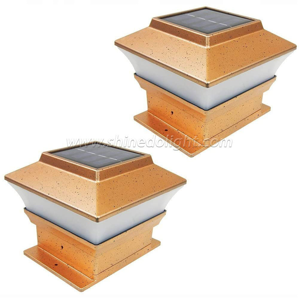 Solar LED Deck Fence Square Post Light Outdoor Landscape Lamp