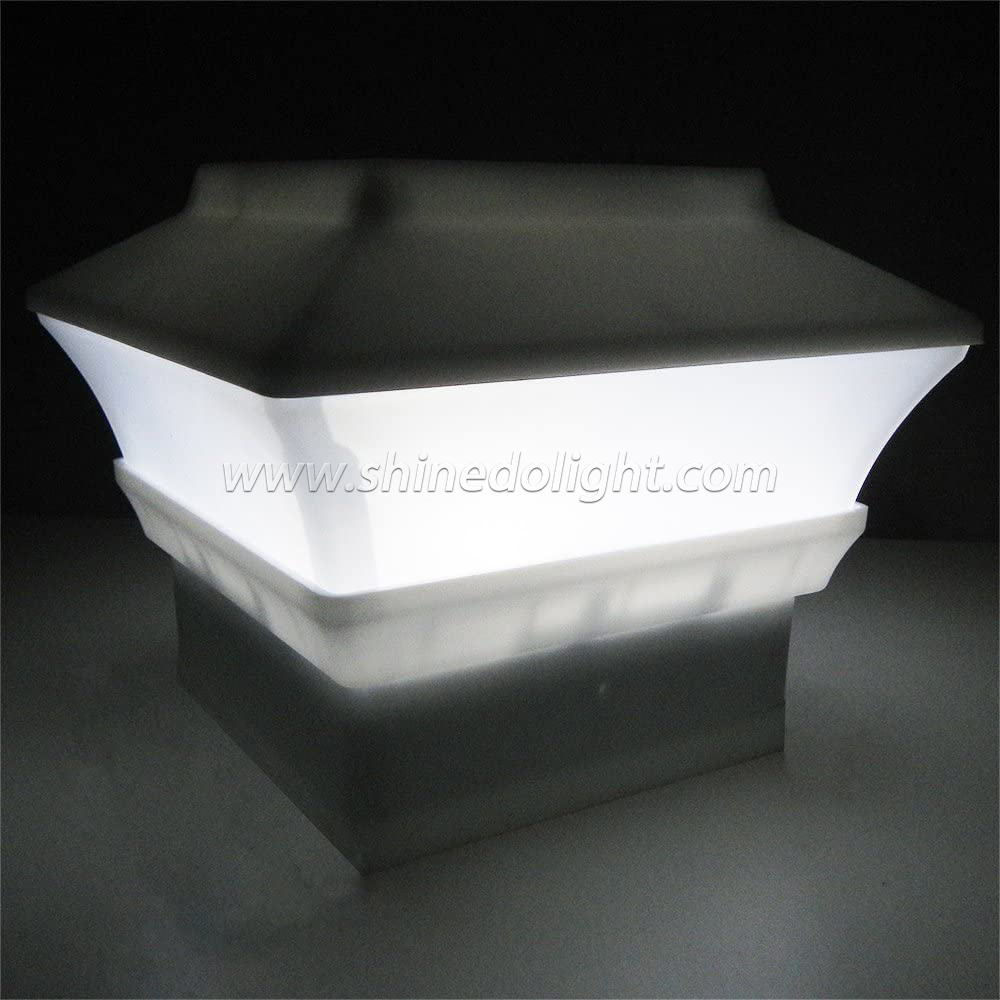 Solar LED Deck Fence Square Post Light Outdoor Landscape Lamp