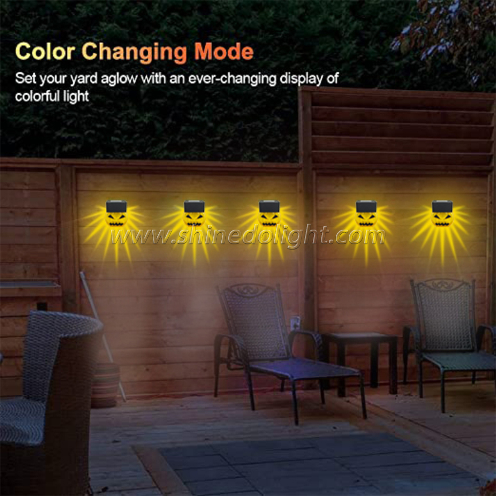 Halloween Festival Decoration Fence Lights Outdoor Solar Christmas Pumpkin Light