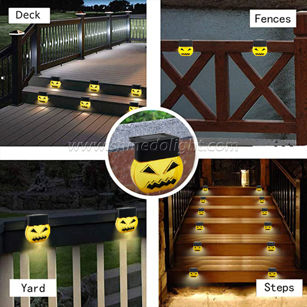 Halloween Festival Decoration Fence Lights Outdoor Solar Christmas Pumpkin Light