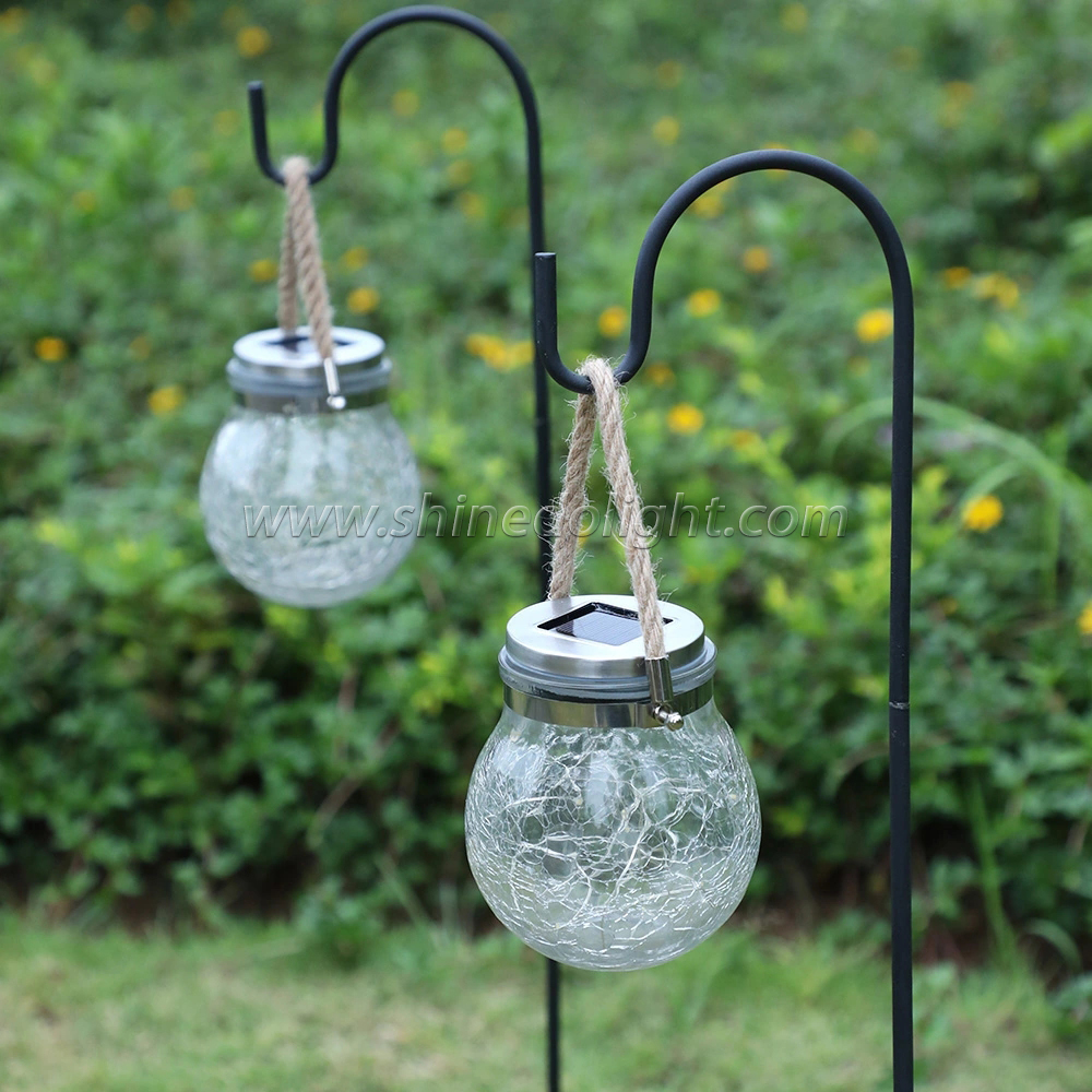 Best Solar Powered Warm Light Crack-like Glass Bottle Decorative Jar Light