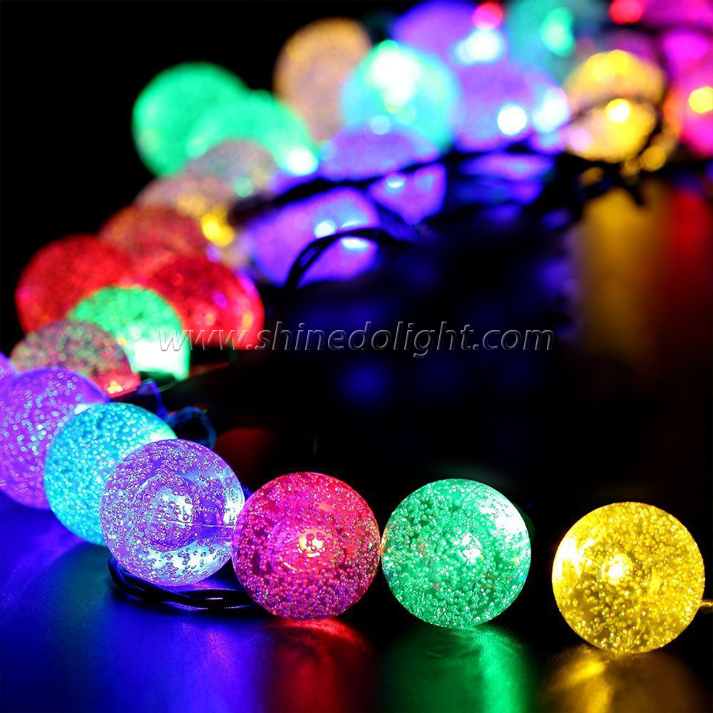 LED Crystal Ball Lamp Solar LED String Fairy Lights For Outdoor