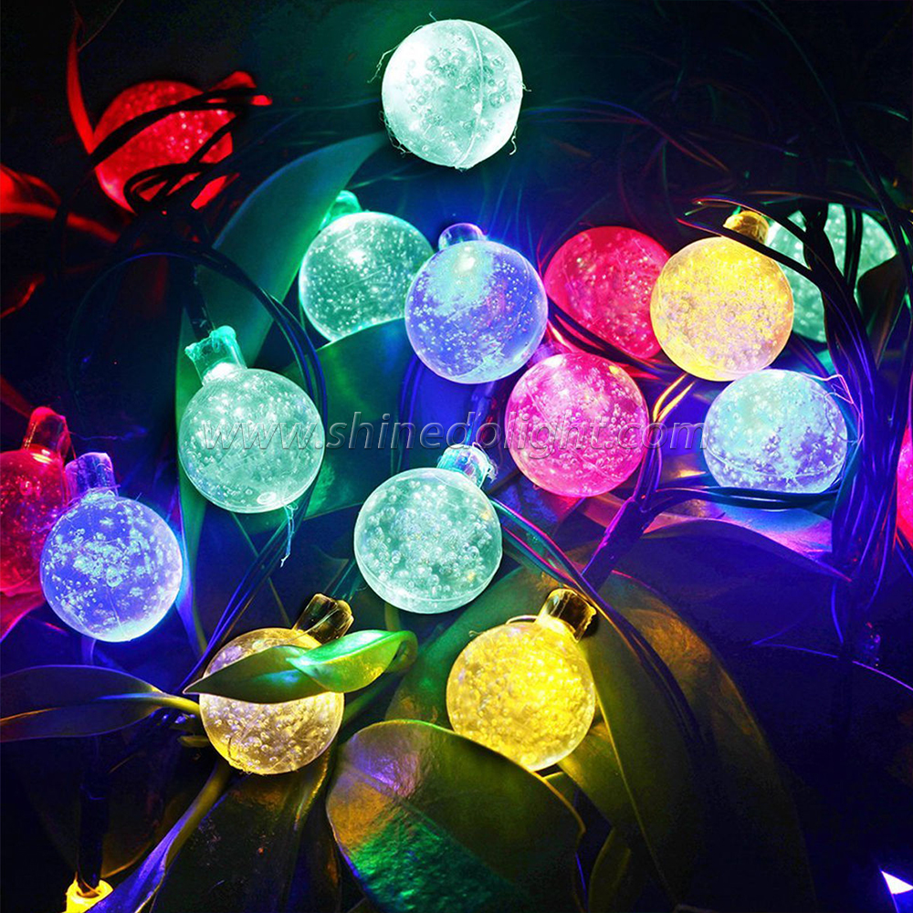 LED Crystal Ball Lamp Solar LED String Fairy Lights For Outdoor