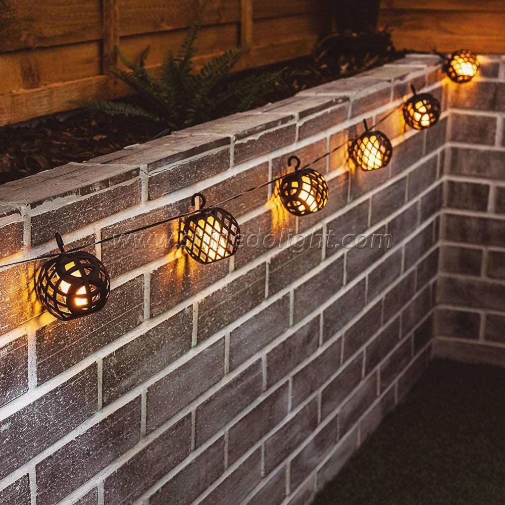 LED Garden Party Decoration Outdoor Flame Lantern Solar String Light