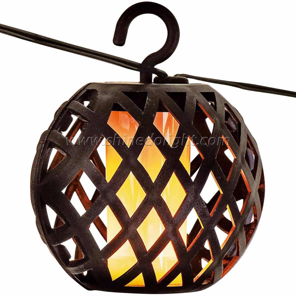 LED Garden Party Decoration Outdoor Flame Lantern Solar String Light