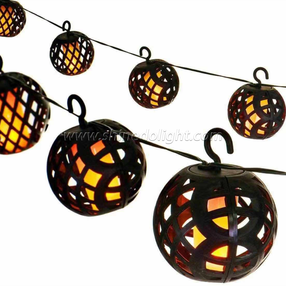 LED Garden Party Decoration Outdoor Flame Lantern Solar String Light