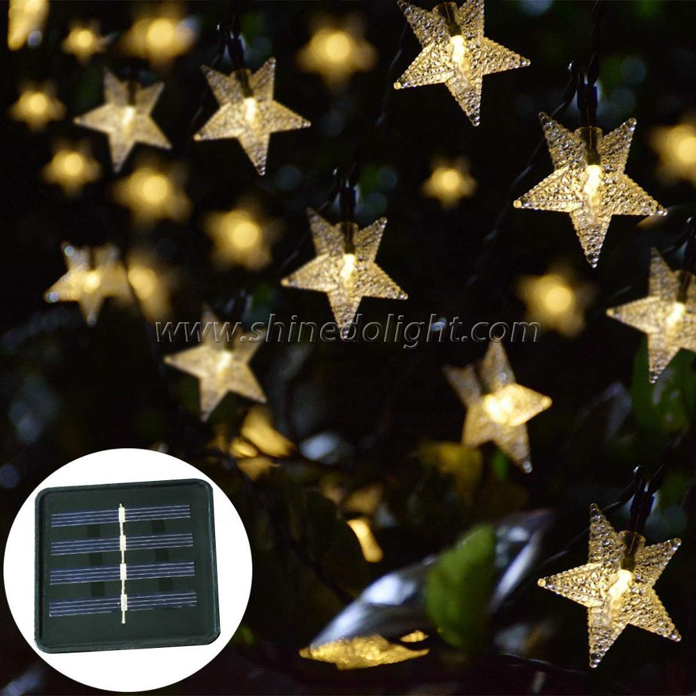 12 LED Waterproof Decoration Party Fairy christmas Solar Star String Lights