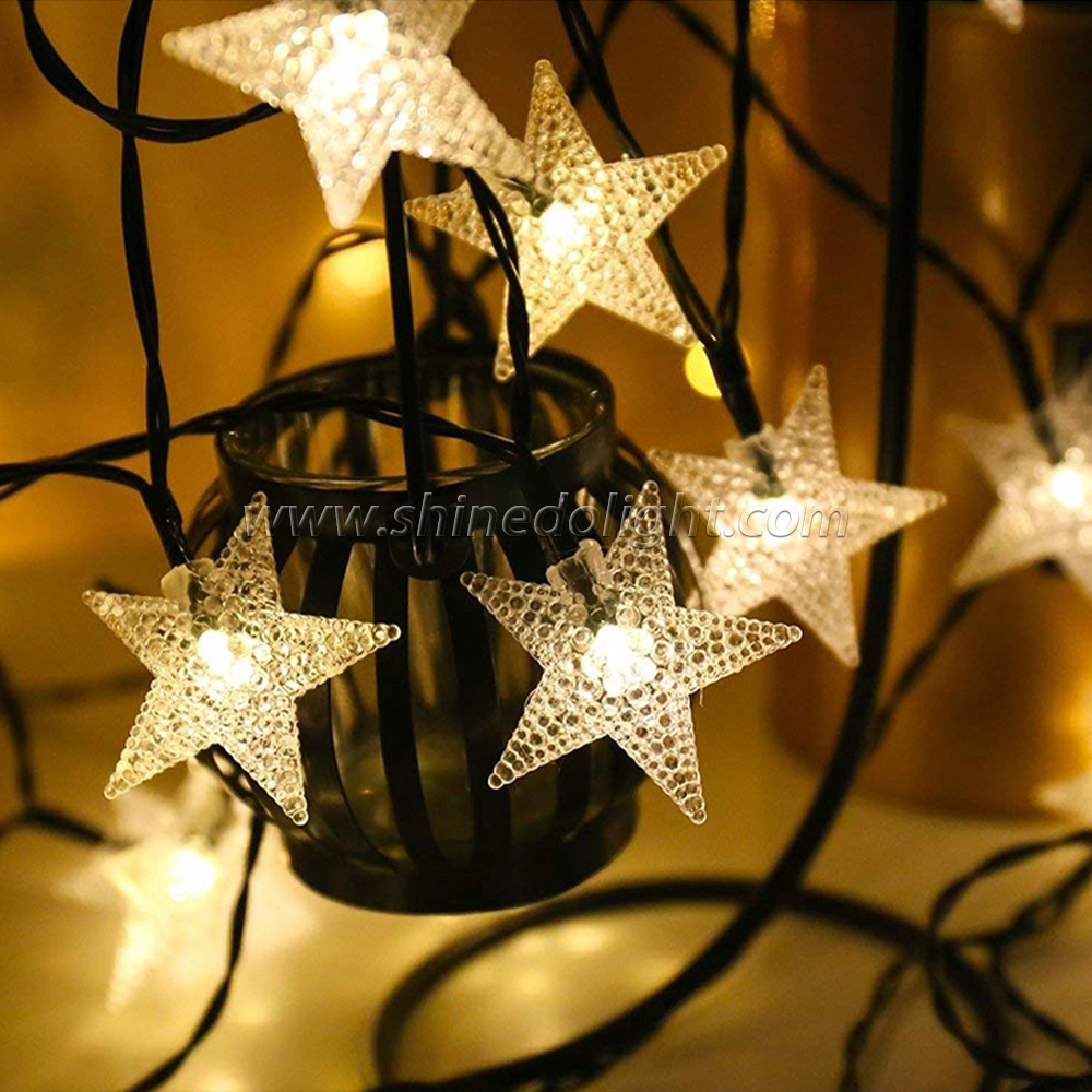 12 LED Waterproof Decoration Party Fairy christmas Solar Star String Lights