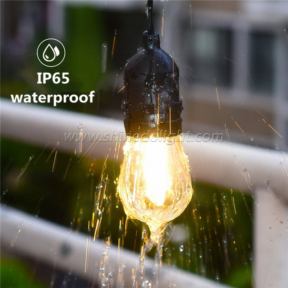 15Bulbs Warm LED Filament Bulb With USB Rechargeable Solar String Light