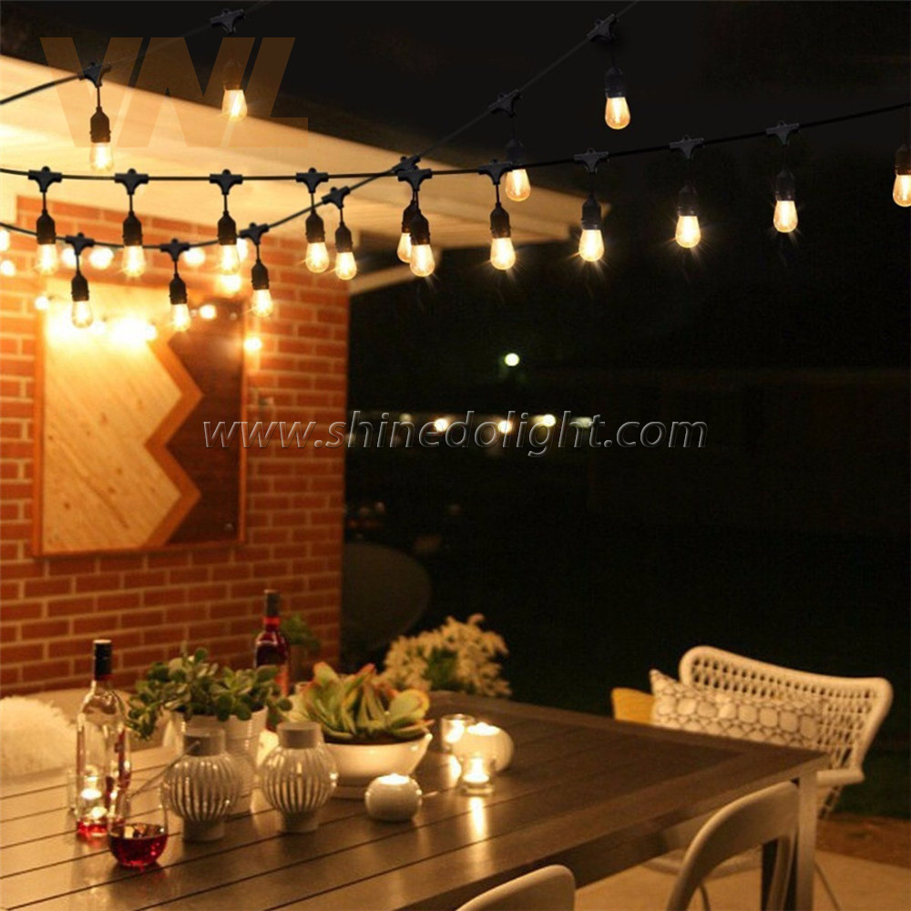 15Bulbs Warm LED Filament Bulb With USB Rechargeable Solar String Light