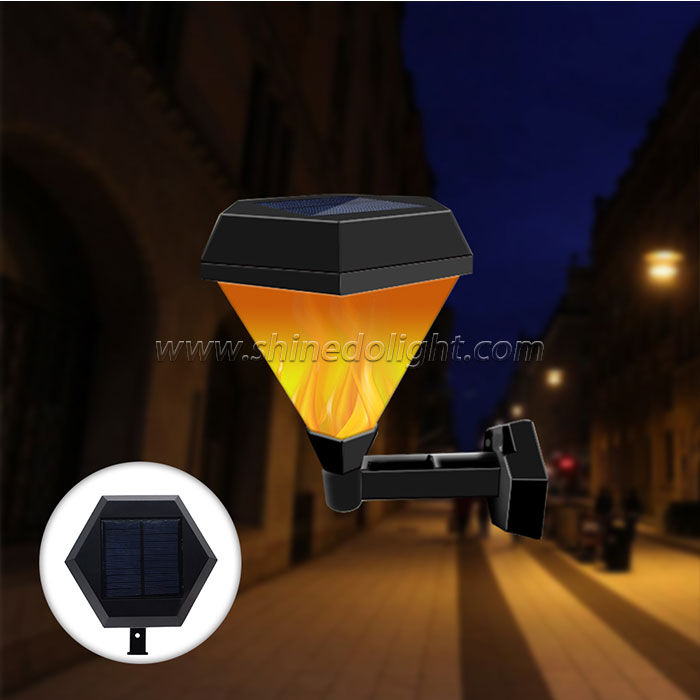 51 LED Outdoor Energy Saving Garden Wall Lamp Solar Flame Lights