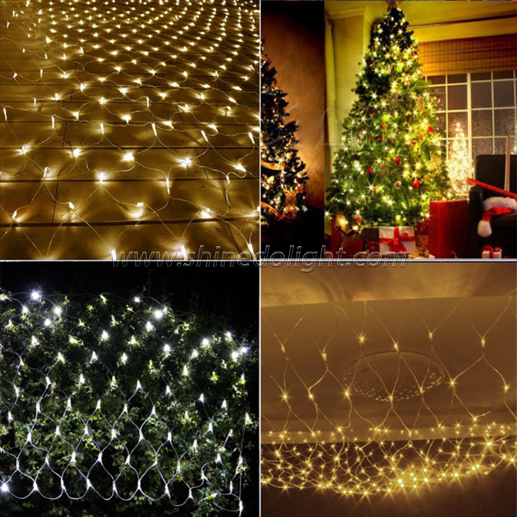Solar Holiday Christmas Decoration String Lights 30 Led Net Curtain Light