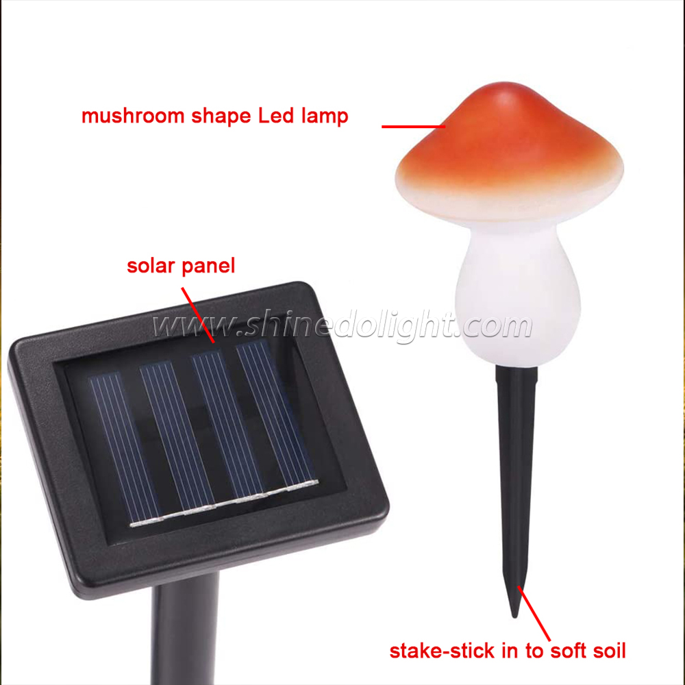 Outdoor Waterproof Decoration For Holiday Solar Mushroom Night Light