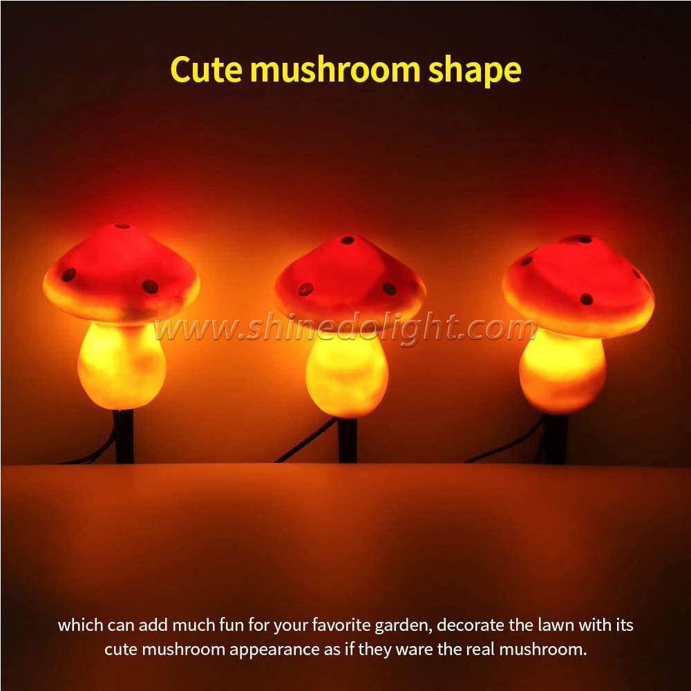 Solar Powered Outdoor IP44 Waterproof Mushroom Garden String Light