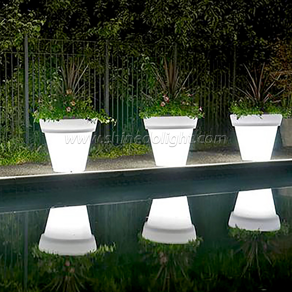 LED Solar Powered Flower Light Outdoor Garden Solar Flower Pot Lamp