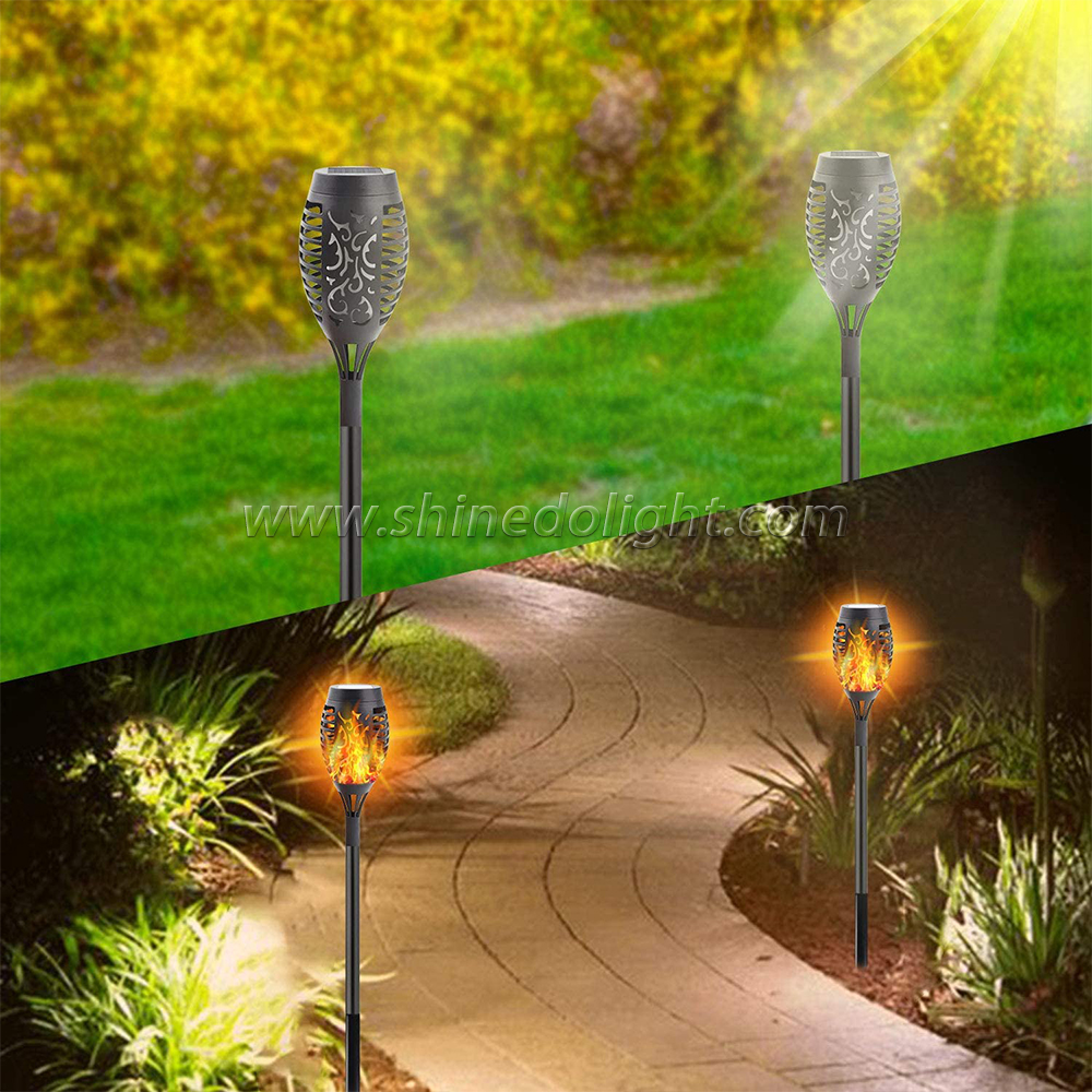 Upgraded Solar Torch Lights With Flickering Flame Waterproof Solar Flame Light