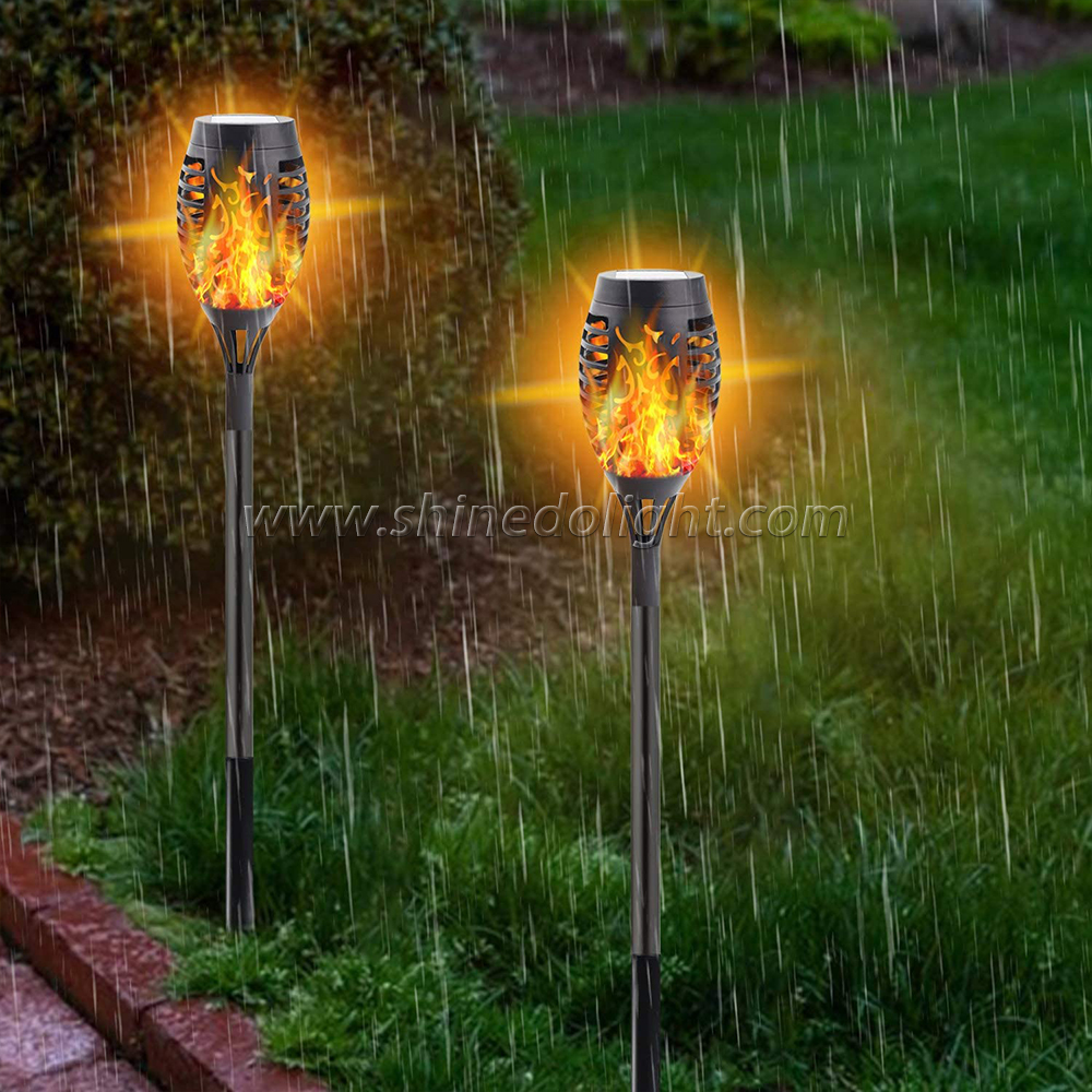Upgraded Solar Torch Lights With Flickering Flame Waterproof Solar Flame Light