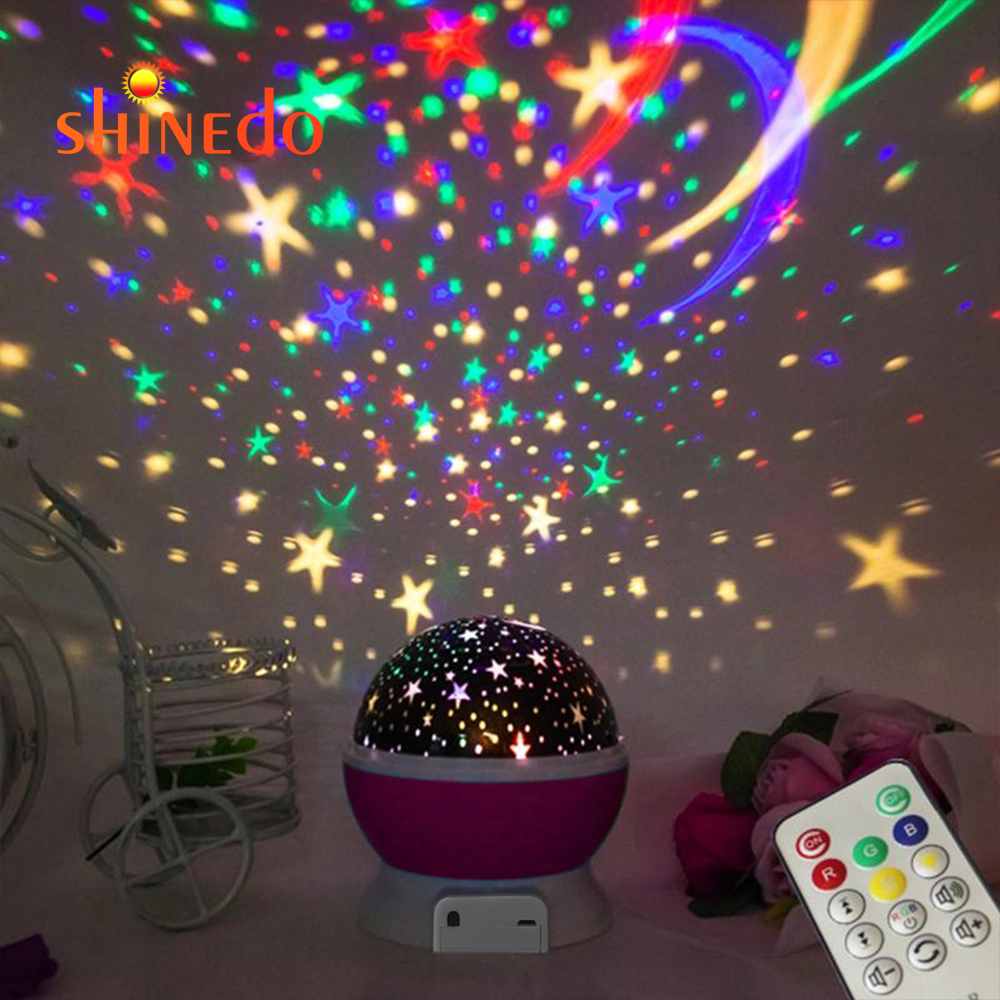 Rotation Star Projector LED Night Lights Moon Rotating Star Moon Projection Lamp For Room