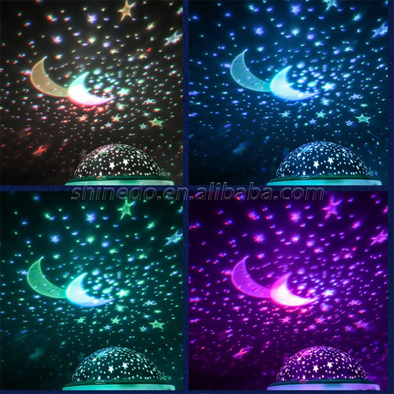 Colorful Led Star Moon Lamp Rotate Projector Children Bedroom Night light Projection Lamp