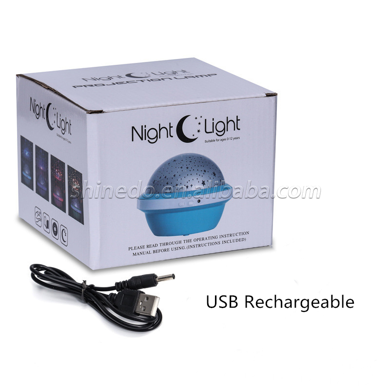 Colorful Led Star Moon Lamp Rotate Projector Children Bedroom Night light Projection Lamp