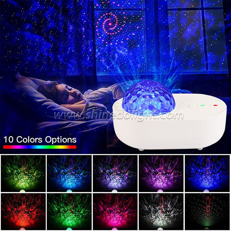 Space Ship USB Music Player LED Night Light Projection Lamp Colorful Starry Star Projector Light for Bedroom