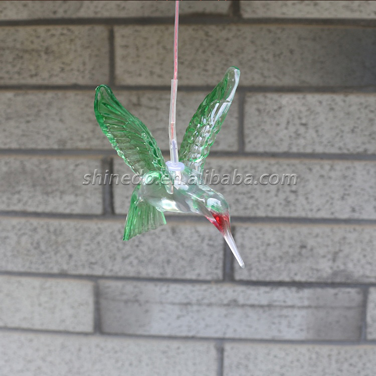 Hot Selling Waterproof Hummingbird Solar Wind Chime LED Light Garden Decoration