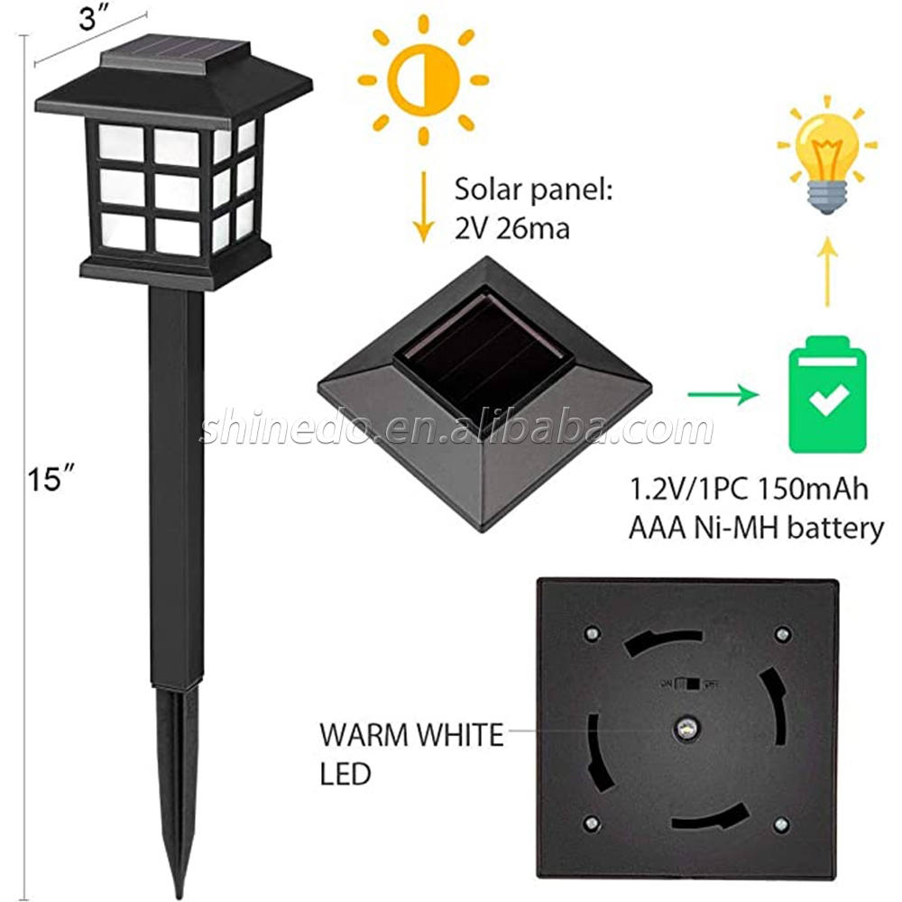 Solar Outdoor Pathway Garden Landscape Stake Lights Waterproof Solar Walkway Lights