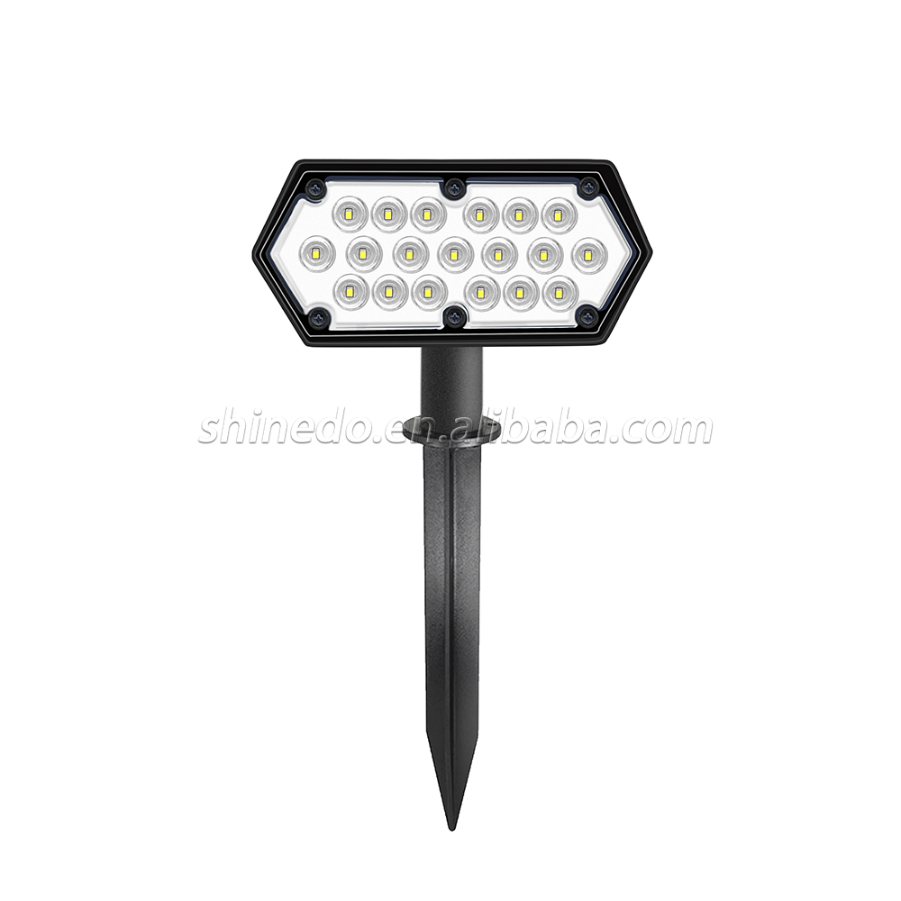 LED Outdoor Solar Powered Stake Wall Lamp IP65 Waterproof Landscape Solar Garden Light