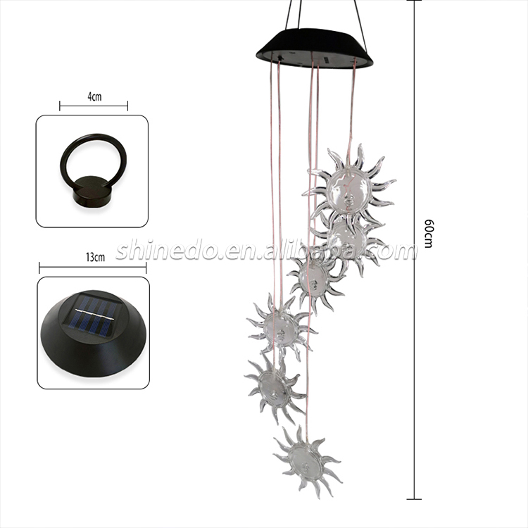 Solar Night Light Garden Outdoor LED Decoration Color Changing Wind Chime Lamp light