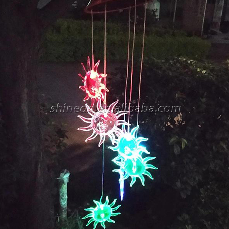 Solar Night Light Garden Outdoor LED Decoration Color Changing Wind Chime Lamp light