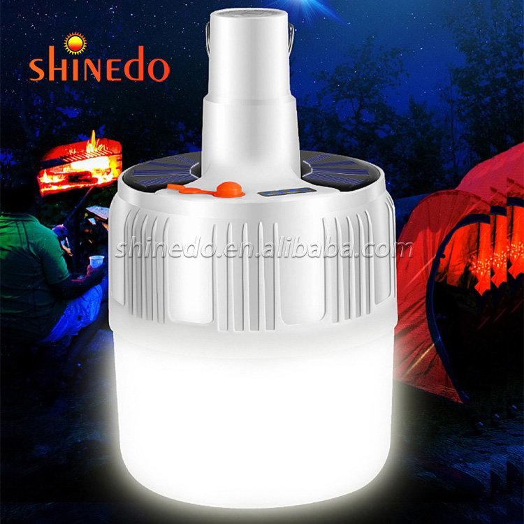 Solar Powered Carry on Street Night Market Waterproof Led Wireless Emergency Rechargeable Lighting Bulb