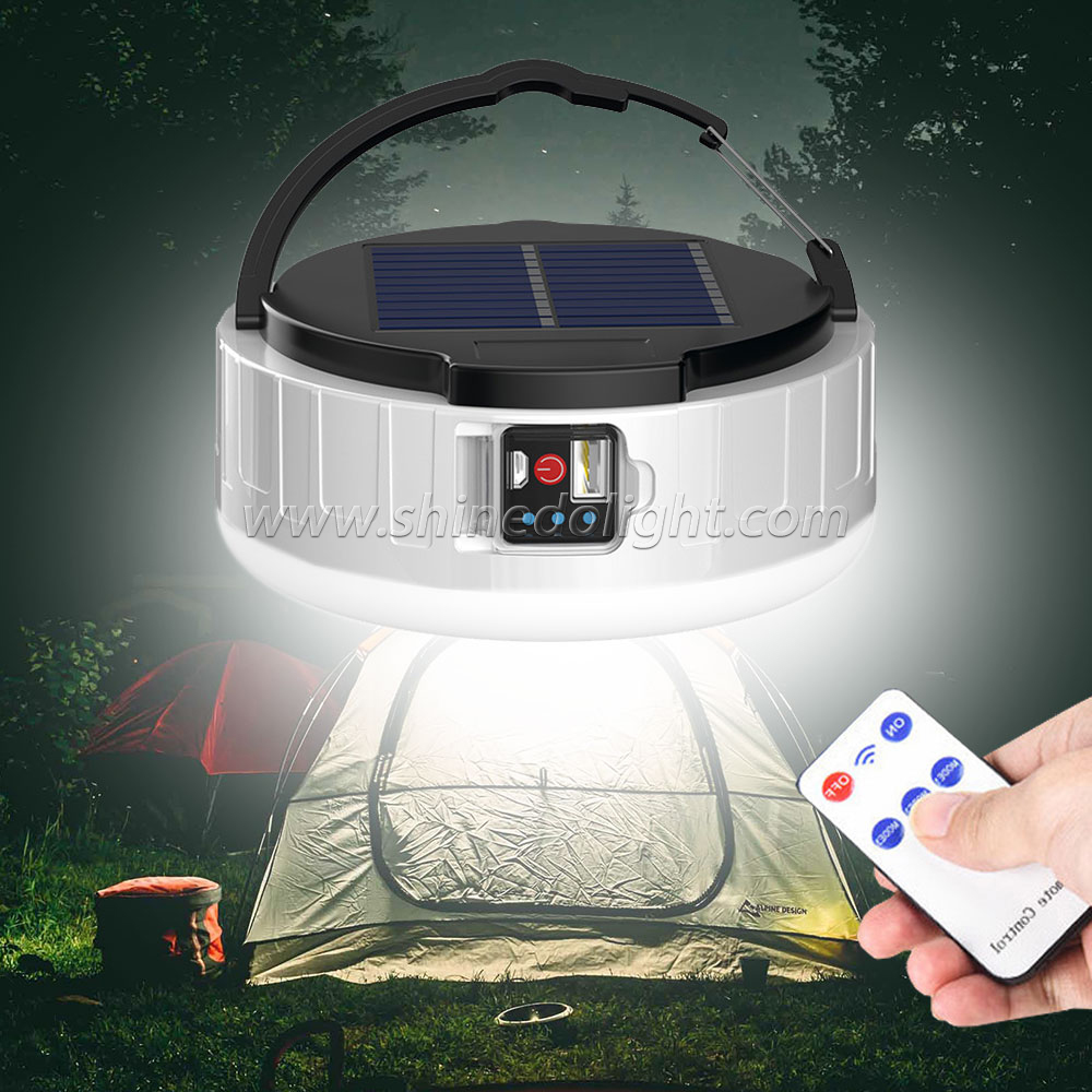 Strong Light Waterproof Led Solar Panel Lantern Lamp Camp Light with Power Display