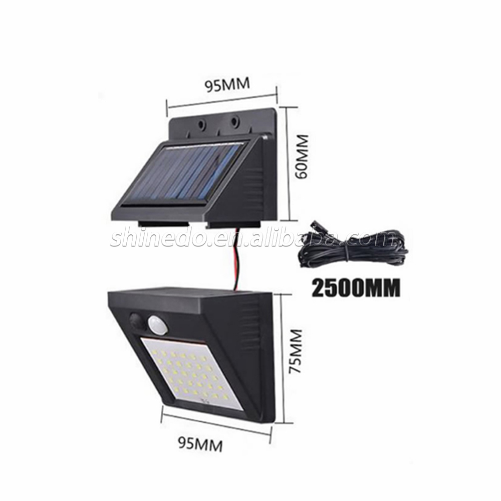 Rechargeable Waterproof Solar Powered Motion Sensor LED Outdoor Smart Dimming Garden Wall Lights