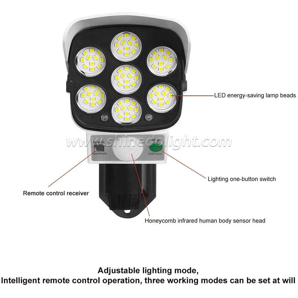 Outdoor Super Bright Solar Motion Sensor Light LED Induction Wall Light Simulation Camera Garden Light