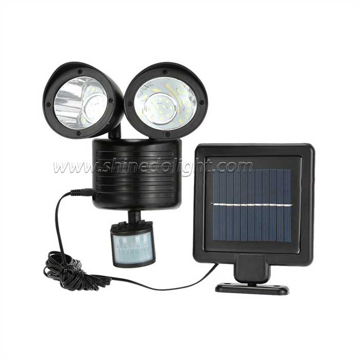 Super Bright 22 LED Solar Spotlight Waterproof Garden Dual Head Motion Sensor Light