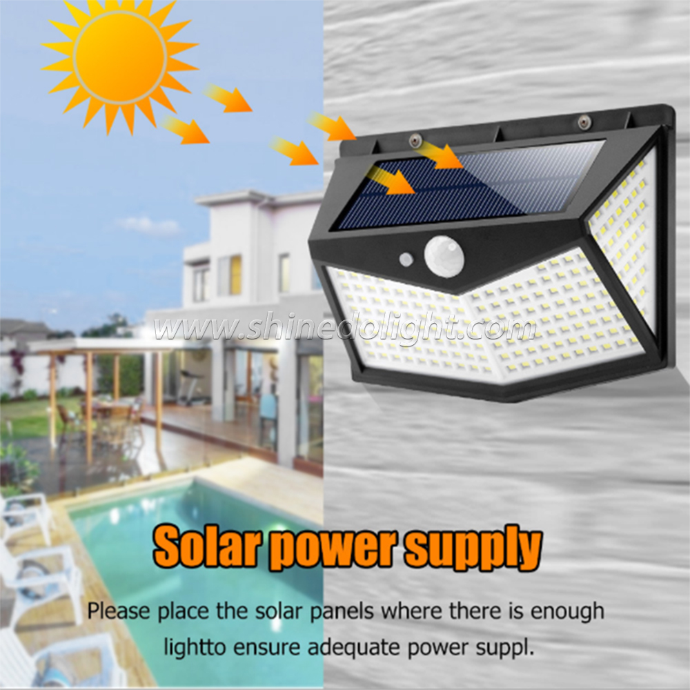 Super Bright 212 LED Motion Sensor Wall Lamp Outdoor Waterproof Solar StreetLight