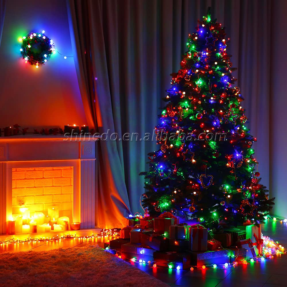 Waterproof Multicolored Solar Powered Christmas Rainbow Lights Holiday Decoration Solar String Light