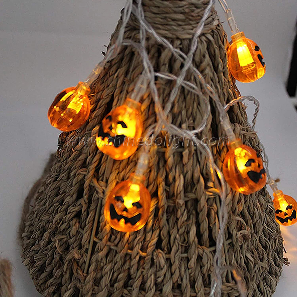 Halloween Pumpkin Fairy Lights 21ft 30 Led Holiday Decoration Solar String Light