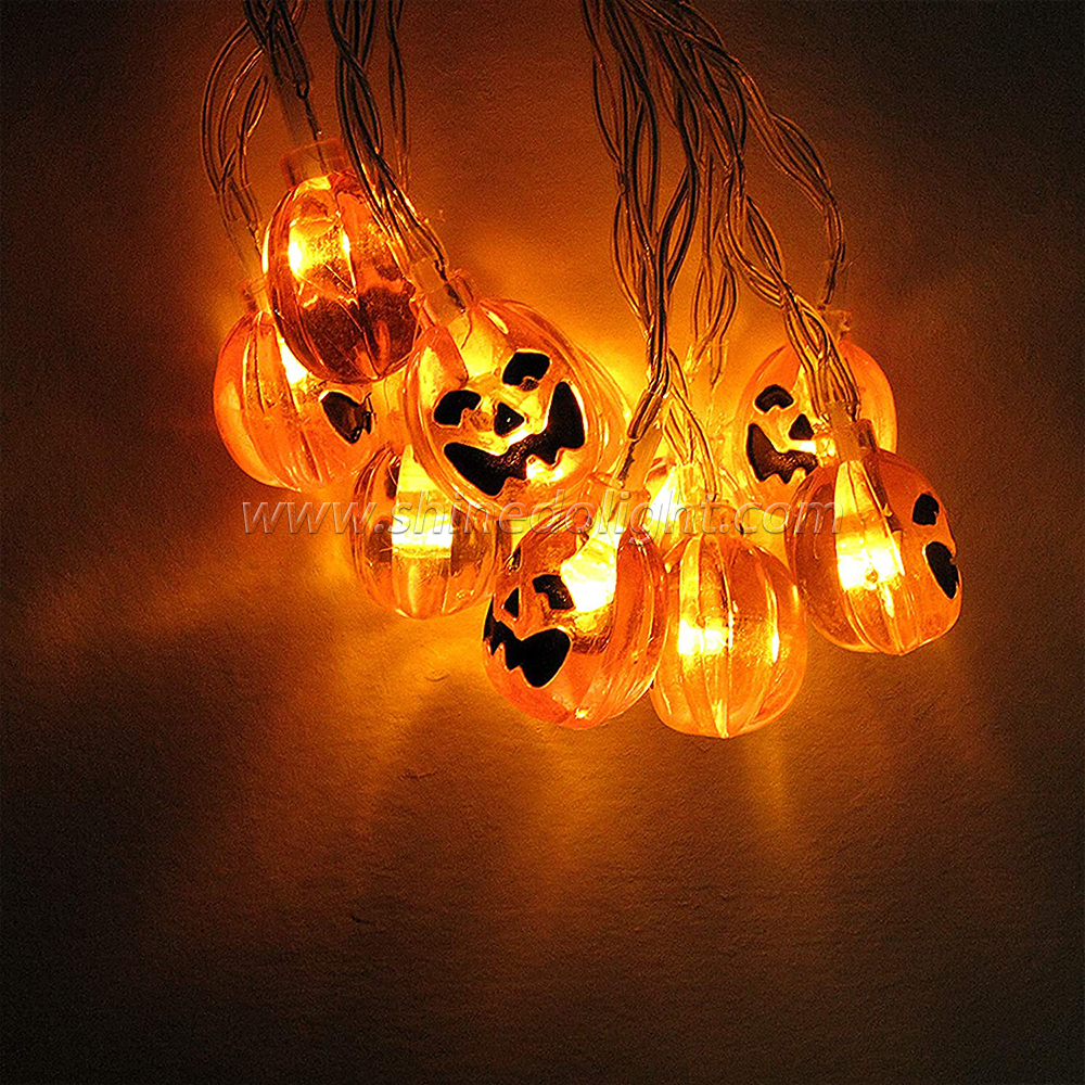 Halloween Pumpkin Fairy Lights 21ft 30 Led Holiday Decoration Solar String Light