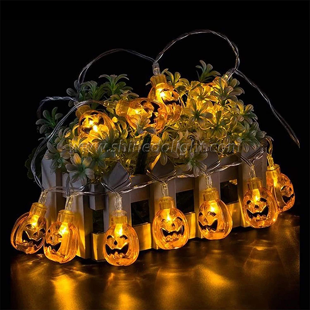 Halloween Pumpkin Fairy Lights 21ft 30 Led Holiday Decoration Solar String Light