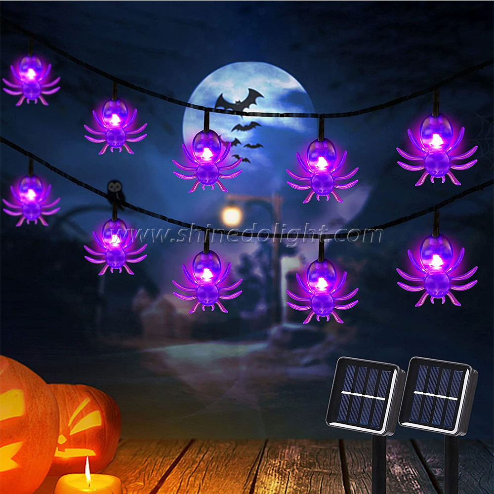 Hot Sale 21ft Waterproof Purple Holiday Halloween LED Fairy Lights Solar String Light