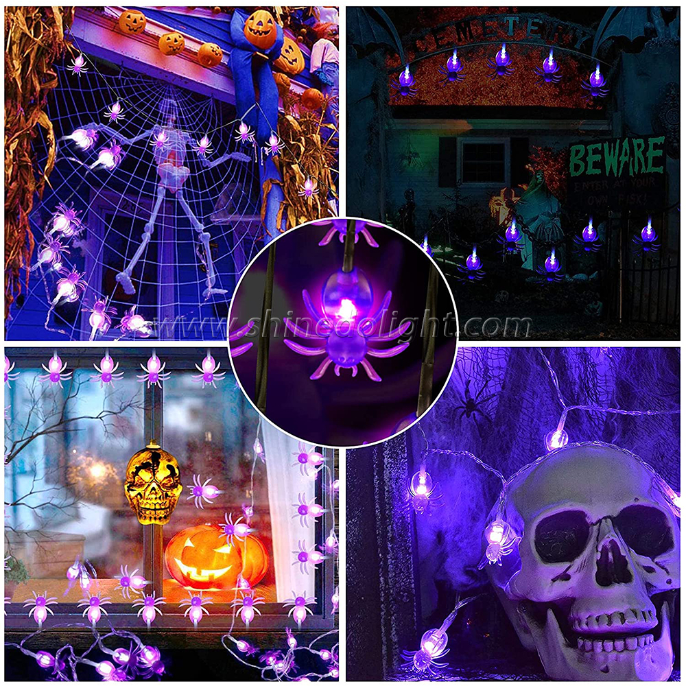 Hot Sale 21ft Waterproof Purple Holiday Halloween LED Fairy Lights Solar String Light