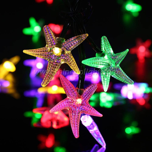 30 LED Starfish Fairy Night Lights Waterproof Holiday Christmas Solar String Light